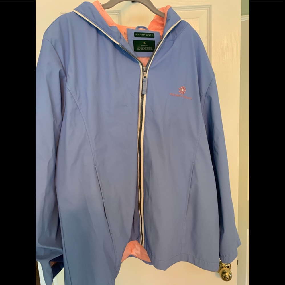 Periwinkle rain jacket with hood